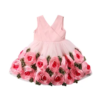 Pudcoco Princesė Bamblys Vaikams Baby Girl Vestuvių Suknelė Gėlių V-kaklo Tutu Kamuolys Suknelė Gėlių Oficialus Konkurso Šalis Suknelės, Drabužiai