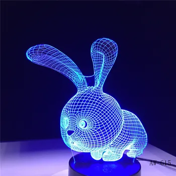 Puikus 3D Triušio Formos Lempa LED Atmosfera Šviesos Lempos Jungiklio Mygtuką, Lempos, kaip Vaikams šventinių Dovanų Baby Sleepin AW-615
