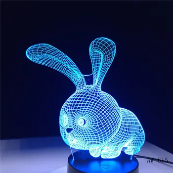 Puikus 3D Triušio Formos Lempa LED Atmosfera Šviesos Lempos Jungiklio Mygtuką, Lempos, kaip Vaikams šventinių Dovanų Baby Sleepin AW-615