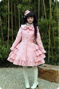 Puikus Šiltas Žiemą Cute Lolita Kailis Žiemą Ilgi Paltai Visi Dydis su Cappa