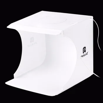 PULUZ 20cm 2 LED Skydai Sulankstomas Nešiojamas Šviesos Nuotrauka Apšvietimo Studija Fotografavimo Palapinė Box Rinkinys, 6 Spalvų Backdrops Šaudymo Pratybos