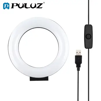 PULUZ 4.7 colių 12cm Kreivų Paviršių, USB, Baltos spalvos Šviesos diodų (LED) Žiedo Vlogging Fotografijos Vaizdo Žibintai Užpildykite Šviesa 