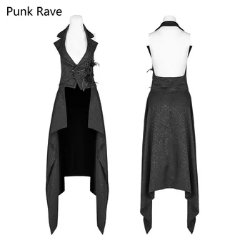 Punk Rave Moterims Švarkai ir Paltai Gotikos Nuimamas Ilgas Vintage Mados Backless Viktorijos Steage Veiklos Kostiumai
