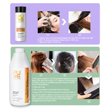 Purc 2vnt 1000ml Brazilian Keratin Plaukų Gydymą Nustatyti Tiesinimo Išlyginimas Šampūnas Garbanotas Plaukų Priežiūros Modeliavimo Produktus