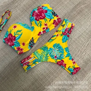 Push-Up Bikinis 2021 Brazlian Bikini Komplektas Thong Biquini Seksualus Maudymosi Kostiumėlį Moterų Moterų Maudymosi Kostiumėliai, Maudymosi Kostiumą, Plaukimo Kostiumai Paplūdimio