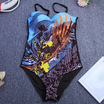 Push Up Sexy vientisi maudymosi kostiumėlį Moteris Monokini maudymosi Kostiumėliai 2020 Plius dydis Maudymosi Kostiumą, Bodysuit Gėlių Spausdinti Moterų Paplūdimio Drabužiai