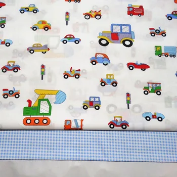 Pusės metro automobilių spausdinimo audinio animacinių filmų medvilnės audinys kūdikių audinio siuvimo patalynė vaikams pagalvės užvalkalą 