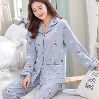 Pyjama Moterų Drabužius Vasarą Womens Pižama Rinkiniai ilgomis rankovėmis Sleepwear Kostiumai Mergina Mados Atsitiktinis Viršutiniai drabužiai Sleepwear Naktį Kostiumas
