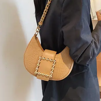 Pynimas Petį Pažastų maišelį 2021 Naujas Aukštos kokybės PU Oda Moterų Dizaineris Rankinės Akmens modelio Pečių Krepšys