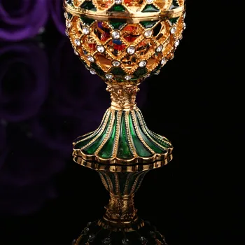 QIFU Prabanga Rusija Stiliaus Faberge Kiaušinis su Mažais Pilis Amatų Puošyba, Dekoravimas