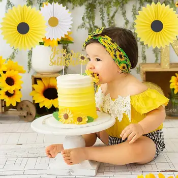 QIFU Saulėgrąžų Gimtadienio Prekių Rinkinys Happy Birthday Party Dekoras Vaikų, Suaugusiųjų 1st Birthday Party Dekoro Baby Shower Berniukas Mergaitė