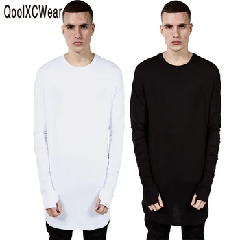 QoolXCWear Karšto kieti vyrai long sleeve T shirts hip-hop mados mens marškinėliai atsitiktinis viršų trišakiai plius dydis XXXL