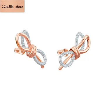 QSJIE Aukštos kokybės SWA aukštos klasės romantiškas, elegantiškas priedai kristalų Lankas Auskarai Žavinga mados juvelyrika
