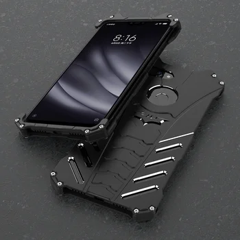 R-Tiesiog Prabanga Sunkaus Metalo Aliuminio Rėmas atsparus smūgiams Šarvai Telefoną Atveju Xiaomi Mi 9 8 SE Lite 6X 6 Plius atkurti Funda