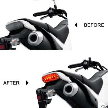 Racbox Motociklo LED užpakalinis žibintas Galiniai Gintaro Posūkio Signalo Raudona Stabdžių Lempos Lemputė 12V Vandeniui HONDA MSX /Grom 125 13-16