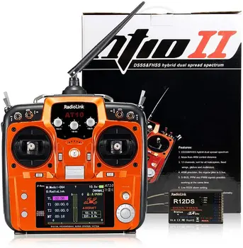 Radiolink AT10 II 2.4 G 12CH Radijo Siųstuvas W/ R12DS R10D R12DSM Imtuvas, 11.1 V Baterija RC FPV Nepilotuojamų Lėktuvų Sraigtasparnių
