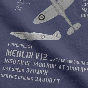 RAF Britų Supermarine Spitfire WW2 Naikintuvo T Marškinėliai vyriški Medvilniniai T-ShirtsPlane WW2 Karo Pilotas Orlaivį Lėktuvo trumpomis Rankovėmis Tee