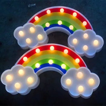 Rainbow Šviesos ir Karūnos Šviesos Animacinių filmų 3D LED Nakties Šviesos Lempos Baterija Maitinamas Šviesos Chrismas Apdailos Vaikams