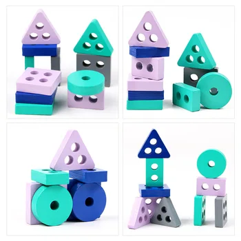 Ramstis-Blokų Švietimo Medinis Žaislas Ankstyvo Mokymosi Kūdikių Vaikai Ankstyvojo ugdymo formos atitikimo rinkinys
