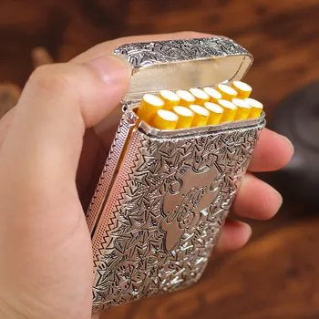 Ranka raižyti Retro Metalo Cigarečių Atveju 14 Cigaretės Nešiojamų Peaky Laukai Shelby Paties Stiliaus Cigarečių Dėžutę Rūkymo Įrankiai
