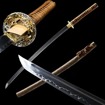 Rankinio Kalimo Full Tang T1095 Didelis Anglies Plieno, Molio Grūdintas Ašmenų Skustuvas Aštrių Pjovimo Japonijos Samurajų Kova Kardas Katana