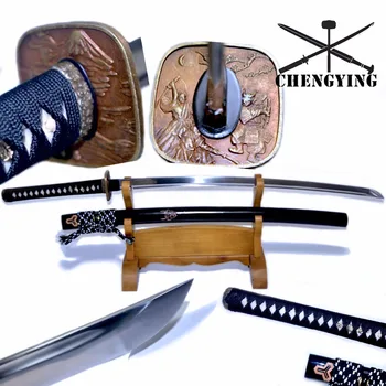 Rankinio Kalimo Neužges 9260 spyruoklinio Plieno Full Tang Ašmenys Japonijos Katana Samurajų Kova Paruoštas aštrus Kardas