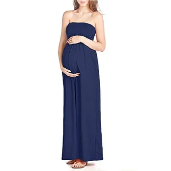 Rankovių motinystės suknelė Grindų ilgis Nėštumo dress motinystės suknelė baby shower nuotraukų fotografavimo vamzdis suknelė plius dydžio drabužius