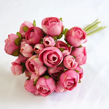 Rankų darbo Arbata, rožių puokštės, vestuvių nuotakos ranką šilko gėlės dirbtinės gėlės, namų dekoro Vainikas flores artificiales