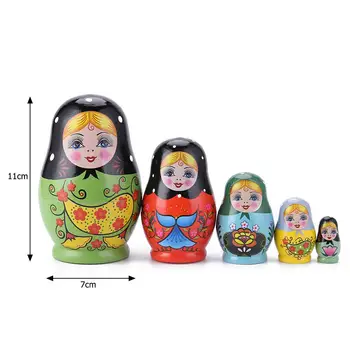 Rankų Darbo Lizdus Lėlės Mediniai Animacinių Merginų Rusijos Matryoshka Lėlės Spalvinga Tapybos Ornamentu Vaikų Žaislų Namų Apdailos, Dovanos