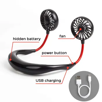 Rankų, Kaklo Juosta USB Ventiliatorius Nešiojamų 360 Laipsnių Reguliuojamas 3 Rūšių Vėjo Mini USB Ventiliatorius Kabo Ore USB Aušintuvo Ventiliatorius Sportas
