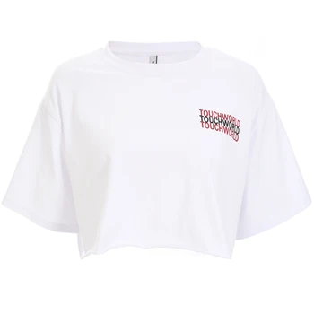 Rapcopter Moterų Balta Laisvi marškinėliai Moterims 2018 Streetwear O-kaklo trumpomis Rankovėmis Pasėlių Viršų Mados Seksualus Laiškas Spausdinti marškinėlius Viršūnės