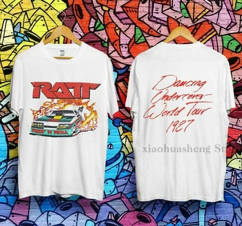 Ratt 80-ŲJŲ Šokių Slaptas World Tour 1987 Viršuje Vtg Perspausdinti T-Shirt Dydis S-3Xl Medvilnės Vyrų Marškinėliai Moterims Topai Tee