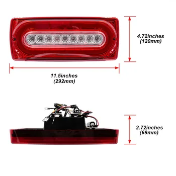 Raudona Objektyvas LED Uodegos Šviesos Assy už 99-18 Benz W463 G-Klasės G500 G550 G55 G63 AMG
