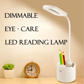 Rašiklio Laikiklis LED Lempa USB Pritemdomi Stalas Šviesos Eye-care Lentelė Žibintai Įkrovimo Studentų Vaikai Studijų Lempos Miegamojo Apšvietimas