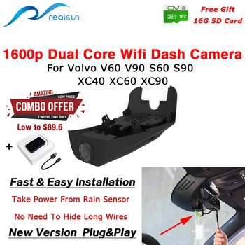Realsun 1600P Automobilių DVR Dual Core Novatek 96675 Wifi Brūkšnys Kameros, Vaizdo magnetofoną 