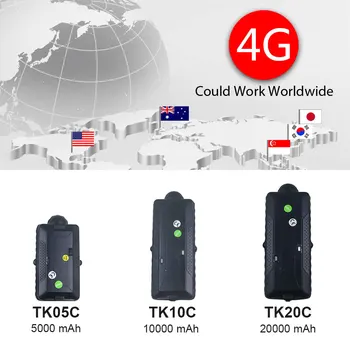 Realus 4G LTE, GPS Tracker TK20C Pasaulinio Naudoti Didelis Baterijos TK05C TK10C Vandeniui Magnetas Nešiojamą Realiu Laiku Žemėlapyje Sekti visame Pasaulyje