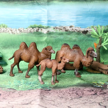 Realus Ranka-Dažytos Gyvūnijos Bactrian Kupranugarių,vieną-humped kupranugaris Žaislas Statulėlės Modelis Zoologijos sodo Gyvūnai Šeimos Nustatyti Švietimo Žaislai