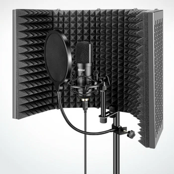 Reguliuojamas 5 Pultas Mikrofonas Atskirai Skydas, Sulankstomas Įrašymo Studijoje Mic Filtras Vokalo Stendą dėl Įrašymo Transliacijos