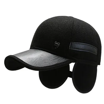 Reguliuojamo dydžio vyriški storas šiltas Beisbolo Kepurės vyrams juodas dangtelis naujas šaltojo įrodymas, earmuffs bžūp Tėtis prekinių ženklų kepurės žiemos skrybėlę chapeau
