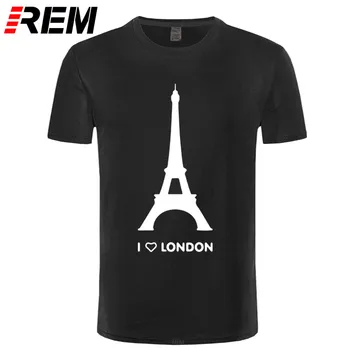 REM tee I Love London marškinėliai Eifelio Bokštas Juokinga Dizaino Mados Marškinėlius Homme Medvilnės Minkštas Hipster Camiseta Dydis
