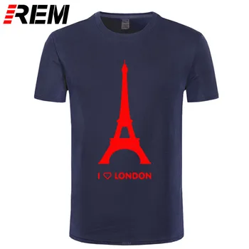 REM tee I Love London marškinėliai Eifelio Bokštas Juokinga Dizaino Mados Marškinėlius Homme Medvilnės Minkštas Hipster Camiseta Dydis