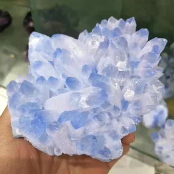 Retas gamtos mėlyna kristalų sankaupos mineralinių pavyzdys vestuvių dekoravimas akvariumas 400-450g