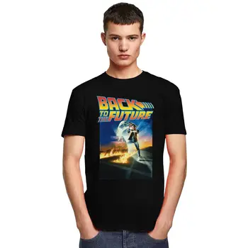 Retro Atgal Į Ateitį Marškinėliai Vyrams Medvilnės Atsitiktinis marškinėliai trumpomis Rankovėmis Sci-fi Nuotykių Filmas Tee Viršūnes Drabužių Dovana
