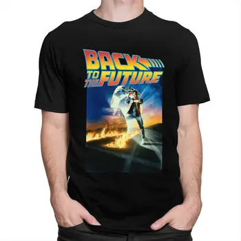 Retro Atgal Į Ateitį Marškinėliai Vyrams Medvilnės Atsitiktinis marškinėliai trumpomis Rankovėmis Sci-fi Nuotykių Filmas Tee Viršūnes Drabužių Dovana