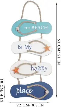 Retro Beach Stilius Quadruplet Šlepetės Kabinti Ornamentas, Raštas Spausdinti Kūrybos Namų Pakabukas Apdailos Senovinių Plokštelių
