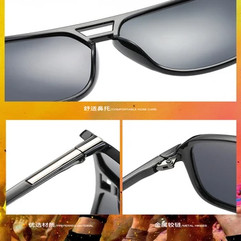 Retro didelis rėmas anti-ultravioletinių poliarizuota akiniai nuo saulės, akiniai nuo saulės