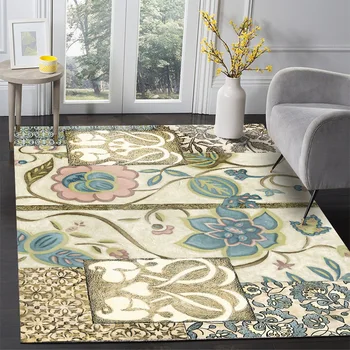 Retro Elegantiškas Europos stiliaus Namo kilimai Kaimo Gėlių Smėlio spalvos Miegamojo Kambarį Zonos Kilimėliai Virtuvės neleidžiančioms slysti Kilimėlis Salonas kilimas