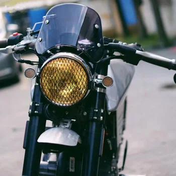 Retro Juoda Prekinis, Galinis Stiklo Kompaktiškas Sporto Pertvara Nuo Vėjo Antveidžiai Harley Yamaha, Suzuki 5