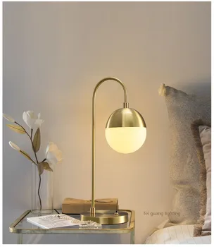 Retro LED Siena Šviesos Modernių stiklo stalo lempa miegamasis Šviesos Kūrybiškumą Miegamojo Lovos Stiklo Kamuolys led stalo dega miegamasis