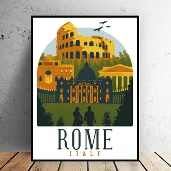 Retro Vintage Romos Menas Drobė Plakatas Namų Apdailos Dažymo Be Rėmelio